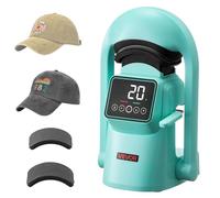 VEVOR Prensa Térmica Automática para Gorras con 2 Platinas Intercambiables Pantalla Táctil para un Control Preciso de Tiempo y Temperatura, Impresión por Transferencia Térmica para Sombreros, Verde