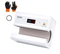VEVOR Prensa térmica automática para vasos de 11 a 30 oz, se calienta de manera rápida y uniforme, con cinta y guante, ajuste de temperatura y tiempo, para vasos, tazas y tazones, color blanco