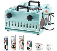 VEVOR Prensa Térmica para Vasos de 325-887 ML, 2 Calentadores de Estación Calentamiento Uniforme Prensa para Vasos con Dos Pantallas Independientes para Vasos, Tazas y Jarras de Sublimación, Verde