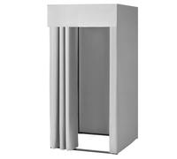VEVOR Probador con Cortinas Gruesas de Poliéster, Espacio de Privacidad con Cortina de Sombra y Gancho, para Boutiques, Centros Comerciales, Sastrerías, 99 x 99 x 198 cm, Negro y Blanco Grisáceo