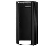 VEVOR Probador Semicircular con Cortinas Gruesas de Poliéster y Cortina de Sombra y Gancho, para Boutiques, Centros Comerciales, Sastrerías y Actividades al Aire Libre, 99 x 94 x 199 cm, Negro