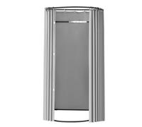 VEVOR Probador Semicircular de Privacidad con Cortinas Gruesas Poliéster, con Cortina Sombra y Gancho, para Boutiques, Centros Comerciales, Sastrerías, 99 x 94 x 199 cm, Negro y Blanco Grisáceo