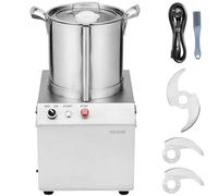 VEVOR Procesador de Alimentos y Picadora de Verduras, Acero Inoxidable de Grado Alimenticio 10 l con 2 Cuchillas Curvas S Adicionales, para Picar Verduras, Frutas, Granos y Nueces, 360 x 355 x 565 mm