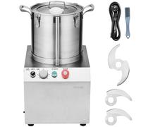 VEVOR Procesador de Alimentos y Picadora de Verduras, Acero Inoxidable de Grado Alimenticio 15 L con 2 Cuchillas Curvas S Adicionales, para Picar Verduras, Frutas, Granos y Nueces, 400 x 405 x 610 mm
