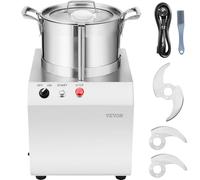 VEVOR Procesador de Alimentos y Picadora de Verduras, Acero Inoxidable de Grado Alimenticio 6 L con 2 Cuchillas Curvas S Adicionales, para Picar Verduras, Frutas, Granos y Nueces, 360 x 355 x 485 mm