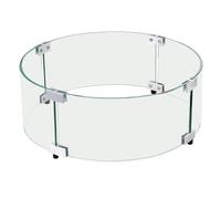 VEVOR Protector contra el viento para brasero, 435x170 mm Pantalla contra el viento de vidrio templado para brasero Pantalla protectora redonda Protector de llama transparente Espesor 6 mm