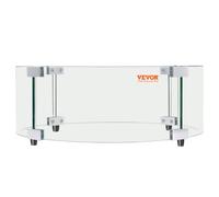 VEVOR Protector contra el viento para brasero, 740x214 mm Pantalla contra el viento de vidrio templado Pantalla protectora redonda Protector de llama transparente a prueba de viento Espesor 6 mm