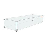 VEVOR Protector contra el viento para brasero, 773x367x191 mm Pantalla contra el viento de vidrio templado Pantalla protectora rectangular Protector contra llamas a prueba de viento Espesor 8 mm