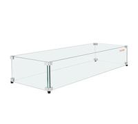VEVOR Protector contra el Viento para brasero, 924x417x191 mm Pantalla contra el Viento de Vidrio Templado Pantalla Protectora Rectangular Protector contra Llamas a Prueba de Viento Espesor 8 mm