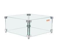 VEVOR Protector contra el viento para brasero de gas, 380x380x180 mm Pantalla contra el viento de vidrio templado para brasero Pantalla protectora cuadrada Protector contra llamas a prueba de viento