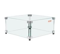 VEVOR Protector contra el viento para brasero de gas, 543x543x191 mm Protector contra el viento de vidrio templado Pantalla protectora cuadrada Protector contra llamas a prueba de viento Espesor 8 mm