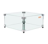 VEVOR Protector contra el viento para brasero de gas, 543x543x191 mm Protector contra el viento de vidrio templado Pantalla protectora cuadrada Protector contra llamas a prueba de viento Espesor 8 mm