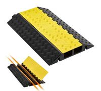 VEVOR Protector de Cables para Suelo de 2 Canales de 10 x 7,5 cm, Rampa de Protección de Cable Carga de Capacidad de 9979 kg, Rampa de Caucho para Interiores, Exteriores, Hogar, Oficina, Almacén