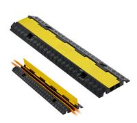 VEVOR Protector de Cables para Suelo de 2 Canales de 32 x 31 mm, Rampa de Protección de Cable Carga de Capacidad de 9979 kg, Rampa de Caucho para Interiores, Exteriores, Hogar, Oficina, Almacén