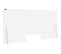 VEVOR Protector de Pantalla Acrílica para Mostrador, 60 x 120 cm Protector contra Estornudos, Ventana de Transacción de 11,5 x 35,6 cm Protector de Pantalla Acrílica para Clínicas, Hoteles, Bancos