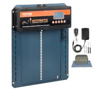 VEVOR Puerta Automática para Gallinero 210x260 mm Abridor de Puerta con Temporizador Sensor de Luz Puerta de Aluminio, Control Remoto, Pantalla LCD, 4 Modos de Apertura, Alimentación por Batería o CC