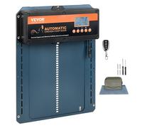 VEVOR Puerta Automática para Gallinero 210x260 mm Abridor de Puerta con Temporizador Sensor de Luz Puerta de Aluminio, Control Remoto, Pantalla LCD, 4 Modos de Apertura, Alimentación por Batería o CC