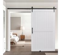 VEVOR Puerta Corrediza de Granero, Panel de la Puerta de MDF 1219 x 2134 mm con Kit de Herrajes, Superficie de PVC Impermeable, Marco en H, Deslizamiento Suave y Silencioso para Sala de Estar y Baño