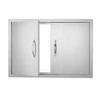 VEVOR Puerta de Acceso a Barbacoa 774 x 533 x 45 mm Puerta de Cocina Exterior Doble Puerta Empotrada de Acero Inoxidable con Manija para Isla de Barbacoa, Estación de Parrilla, Armario Exterior