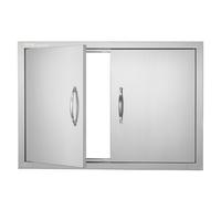 VEVOR Puerta de Acceso a Barbacoa 774 x 533 x 45 mm Puerta de Cocina Exterior Doble Puerta Empotrada de Acero Inoxidable con Manija para Isla de Barbacoa, Estación de Parrilla, Armario Exterior