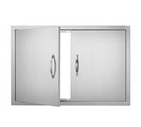 VEVOR Puerta de Acceso a Barbacoa 838 x 558 x 46 mm Puerta de Cocina Exterior Doble Puerta Empotrada de Acero Inoxidable con Manija para Isla de Barbacoa, Estación de Parrilla, Armario Exterior
