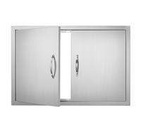 VEVOR Puerta de Acceso a Barbacoa 838 x 558 x 46 mm Puerta de Cocina Exterior Doble Puerta Empotrada de Acero Inoxidable con Manija para Isla de Barbacoa, Estación de Parrilla, Armario Exterior