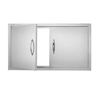 VEVOR Puerta de Acceso a Barbacoa 863 x 482 x 46 mm de Acero Inoxidable para Isla de Barbacoa, Estación de Parrilla, Armario Exterior Doble Empotrada