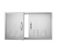 VEVOR Puerta de Acceso a Barbacoa 91,4 x 53,4 x 4,5 cm Puerta de Cocina Exterior Doble Puerta Empotrada de Acero Inoxidable con Manija para Isla de Barbacoa, Estación de Parrilla, Armario Exterior