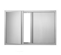 VEVOR Puerta de Acceso a Barbacoa 914 x 610 x 45 mm Puerta de Cocina Exterior Doble Puerta Empotrada de Acero Inoxidable con Manija para Isla de Barbacoa, Estación de Parrilla, Armario Exterior
