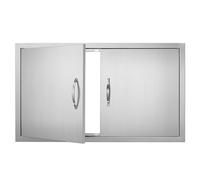 VEVOR Puerta de Acceso a Barbacoa 915 x 533 x 46 mm Puerta de Cocina Exterior Doble Puerta Empotrada de Acero Inoxidable con Manija para Isla de Barbacoa, Estación de Parrilla, Armario Exterior