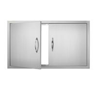 VEVOR Puerta de Acceso a Barbacoa 915 x 533 x 46 mm Puerta de Cocina Exterior Doble Puerta Empotrada de Acero Inoxidable con Manija para Isla de Barbacoa, Estación de Parrilla, Armario Exterior