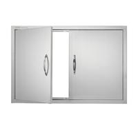 VEVOR Puerta de Acceso a Barbacoa 915 x 610 x 46 mm Puerta de Cocina Exterior Doble Puerta Empotrada de Acero Inoxidable con Manija para Isla de Barbacoa, Estación de Parrilla, Armario Exterior