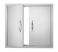 VEVOR Puerta de acceso para barbacoa, 26x24 pulgadas, doble cocina al aire libre, puerta vertical con asas