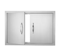 VEVOR Puerta de Acceso a Barbacoa 711 x 482 x 45 mm Puerta de Cocina Exterior Doble Puerta Empotrada de Acero Inoxidable con Manija para Isla de Barbacoa, Estación de Parrilla, Armario Exterior