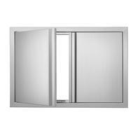 VEVOR Puerta de Acceso a Barbacoa 774 x 532 x 45 mm Puerta de Cocina Exterior Doble Puerta Empotrada de Acero Inoxidable con Manija para Isla de Barbacoa, Estación de Parrilla, Armario Exterior