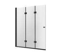 VEVOR Puerta de Ducha Plegable de Tres Pliegues sin Marco 1295 x 1422 mm, Negro