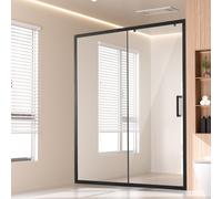VEVOR Puerta de Ducha Semi-sin Marco de 1459-1499x1778mm con Vidrio de 6mm Negro