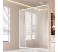 VEVOR Puerta de Ducha Semi-sin Marco de 1469-1499x1778mm con Vidrio de 6mm Cromo