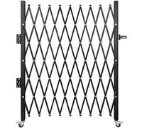 VEVOR Puerta de Seguridad Ampliable Puerta Doble Plegable 3,82 m x 2,16 m Valla de Escalera de Acero, balanceo de 360° Puerta de Tijera o Puerta con Candado para el sótano del hogar