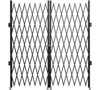 VEVOR Puerta de Seguridad Ampliable Puerta Doble Plegable 3,82 m x 2,16 m Valla de Escalera de Acero, balanceo de 360° Puerta de Tijera o Puerta con Candado para el sótano del hogar