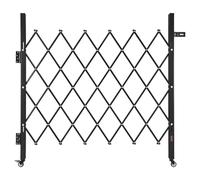 VEVOR Puerta de Seguridad Plegable Individual, Puerta Retráctil de Tijera de Acero 110 x 131 cm con Cerradura y Ruedas Giratorias de 360° para Seguridad de Entrada, Garaje, Almacén y Piscina