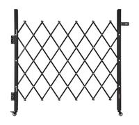VEVOR Puerta de Seguridad Plegable Individual, Puerta Retráctil de Tijera de Acero 110 x 131 cm con Cerradura y Ruedas Giratorias de 360° para Seguridad de Entrada, Garaje, Almacén y Piscina