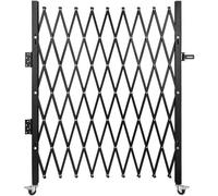 VEVOR Puerta de Seguridad Plegable Puerta Plegable 126 x 190 cm Puerta de Seguridad en Forma de Acordeón de Acero Puerta de Seguridad Expandible Flexible Puerta con Barricada Rodante de 360°