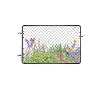 VEVOR Puerta de Valla de Eslabones de Cadena 183x122cm Panel de Valla de Eslabones de Cadena Ajustable Puerta de Valla con Revestimiento de Plástico para Abertura de Valla, Negro, Posts No Incluido