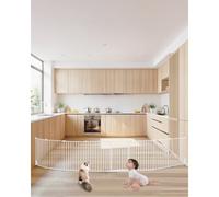 VEVOR Puerta para Bebés, 487,7 cm de Ancho Extra, Puerta para Perros Plegable de 8 Paneles, Apertura con Una Mano, Instalación Entre Dos Paredes o como Cerca, para Escaleras y Puertas, Blanco