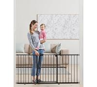 VEVOR Puerta para Bebés, Puerta para Perros de Ancho Ajustable de 154 a 161 cm, Kit de Montaje a Presión, Soportes de Pared, Apertura con Una Mano, para Seguridad de Niños y Mascotas, Negro