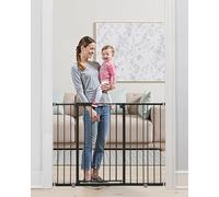 VEVOR Puerta para Bebés, Puerta para Perros de Ancho Ajustable de 65 a 121,9 cm, Kit de Montaje a Presión, Soportes de Pared, Apertura con Una Mano, para Seguridad de Niños y Mascotas, Negro
