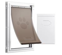 VEVOR Puerta para Mascotas con Sistema de Cerradura y Solapa, Marco de Aluminio de 423 x 697 mm, Puerta para Mascotas para Instalar en Puertas, Puerta de Mascotas para Perritos y Gatitos, Blanca, XL