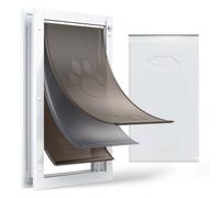 VEVOR Puerta para Mascotas Extragrande, Gatera para Puerta con Marco Metálico, 3 Solapas Flexibles Magnéticas, Resistente a la Intemperie para Jardín Pared Dormitorio Perros Gatos Interior y Exterior