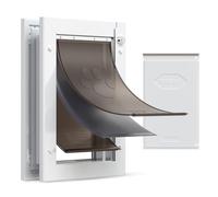 VEVOR Puerta para Mascotas Tamaño Mediano, Gatera para Puerta con 3 Solapas Flexibles Magnéticas, Marco Metálico, Resistente a la Intemperie para Perros Gatos Pared Dormitorio Interior y Exterior